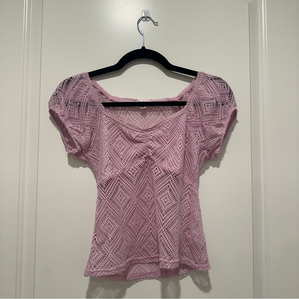 Blush Pink Crochet Top